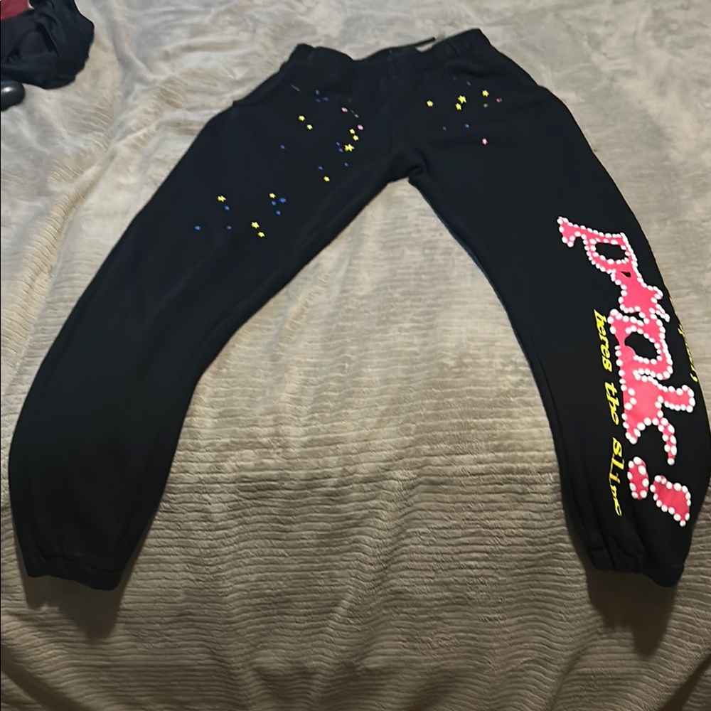 Black Kids Bottoms with Pink and Yellow Accents
